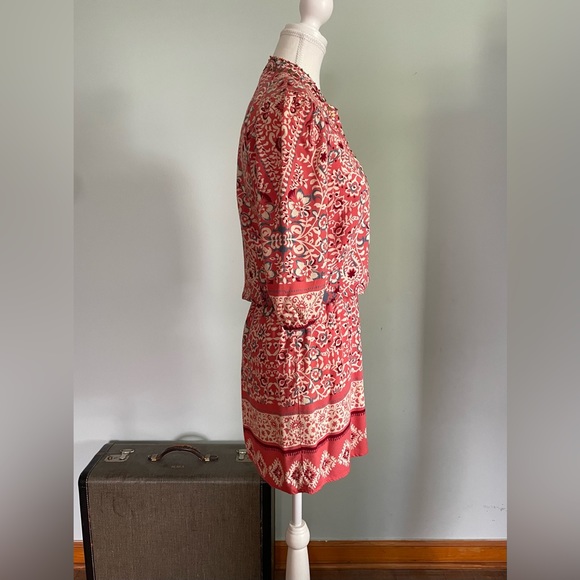 Alloy Apparel Boho Floral Print Pink Dress Bead Detail Size Small - Picture 2 of 12